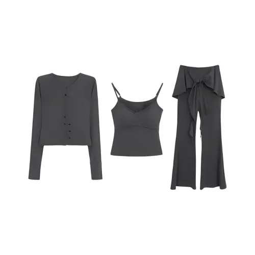 OZVO Casual Suit Women's Black Gray