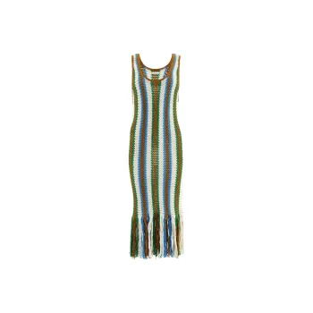 MOTHER Striped Crochet Dress