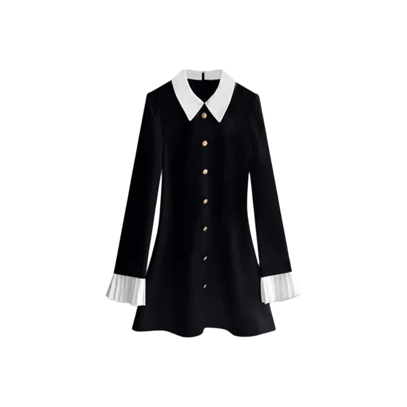Incolore Long Sleeved Dress Women's Black-0
