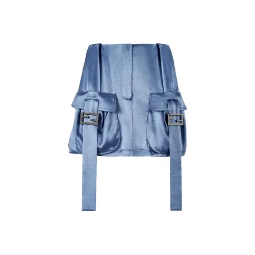 FENDI Buckled Detailed Satin Skirt