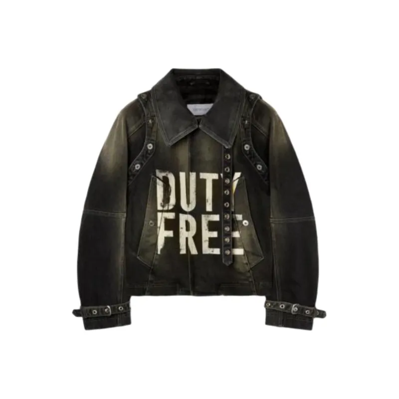 OFF WHITE Denim Jacket Men's Dark Gray-0