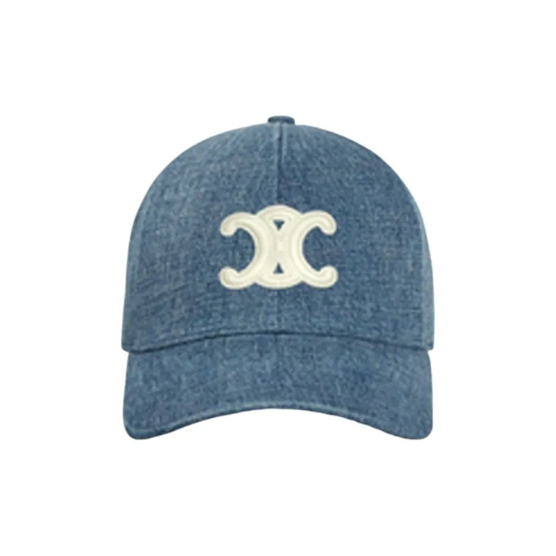 CELINE Triomphe Baseball Cap In Denim Union Wash-1