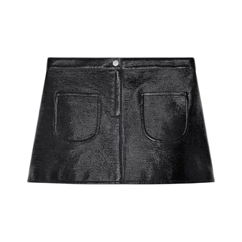 COURREGES 2-Pocket Vinyl Mini Skirt-0