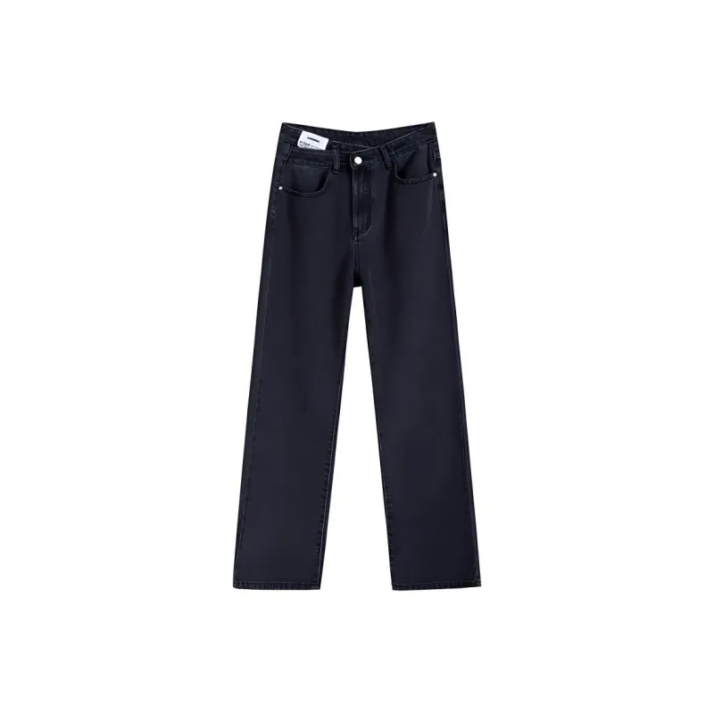 FAWENXIANGZI Jeans Women's Black Gray-1