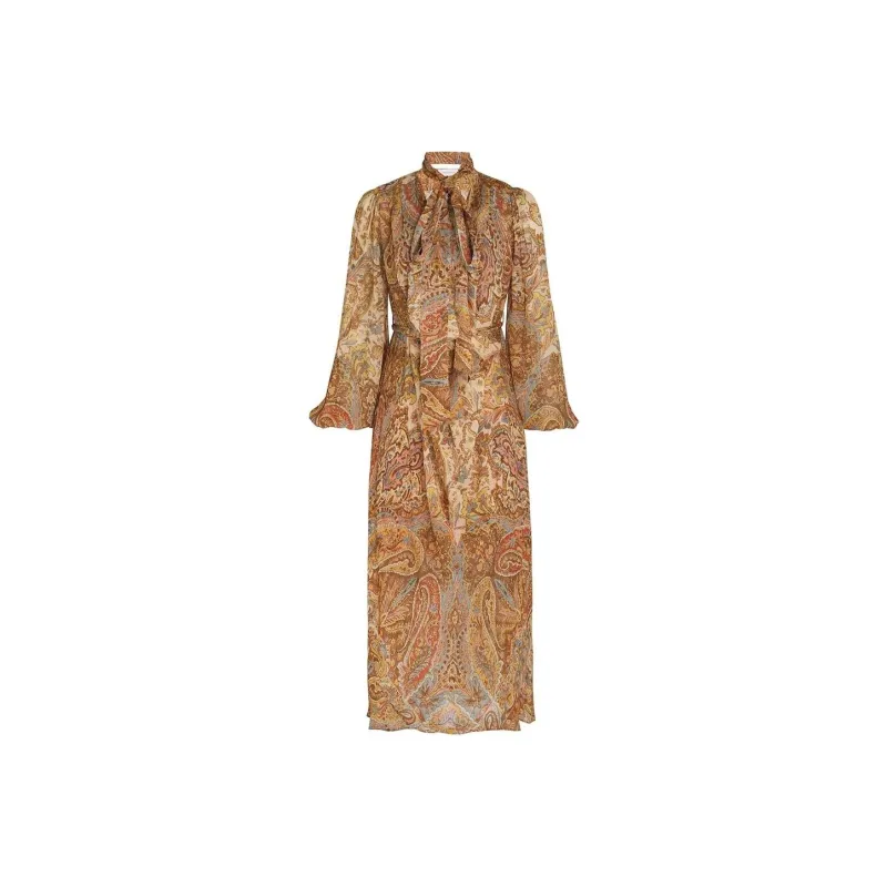 Zimmermann FW23 Long-Sleeved Dresses Women's Gold-0