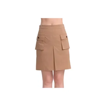 Blood Glitter Casual Short Skirts Women's Khaki