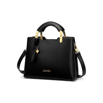 JUST STAR Synthetic Leather Shoulder Bag, Crossbody Bag, Handbag Medium Size Women's Black/White/Red