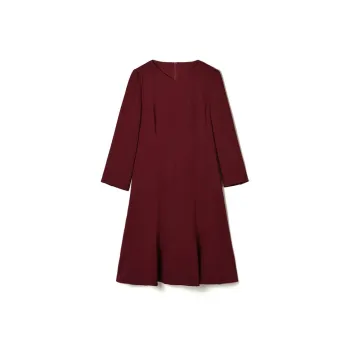 Mapping Long Sleeved Dresses Women's Burgundy