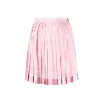 VERSACE Barocco High Waist Pleated Mini Skirt