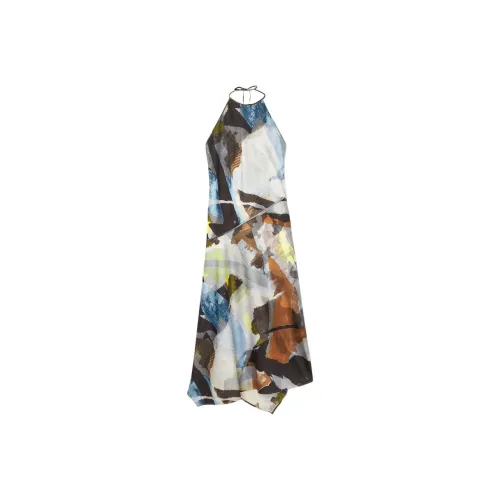 COS Sleeveless Dress Women's White/Blue/Print