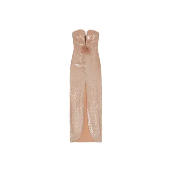 Self portrait Sleeveless Dress Women's Light Gold