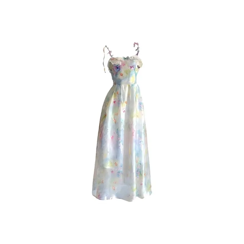 COVT Slip Dress Women's Oil Paint Colors-0