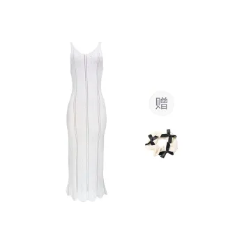 TORIGHT Slip Dress Women's White Comes With Bowknot Hair Tie
