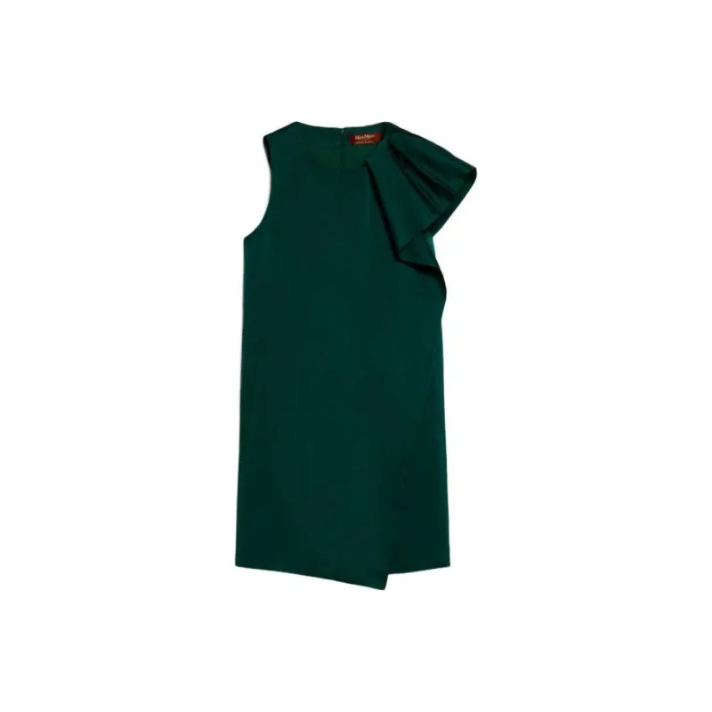 MaxMara Studio Edmea Collection Short Radzmir Dress Sleeveless Dress Women's Green-0