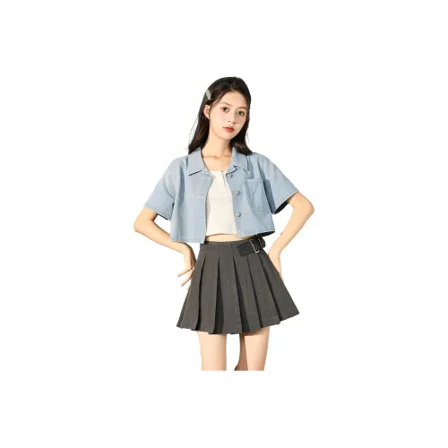 Tonlion Casual Short Skirts Women's Premium Gray