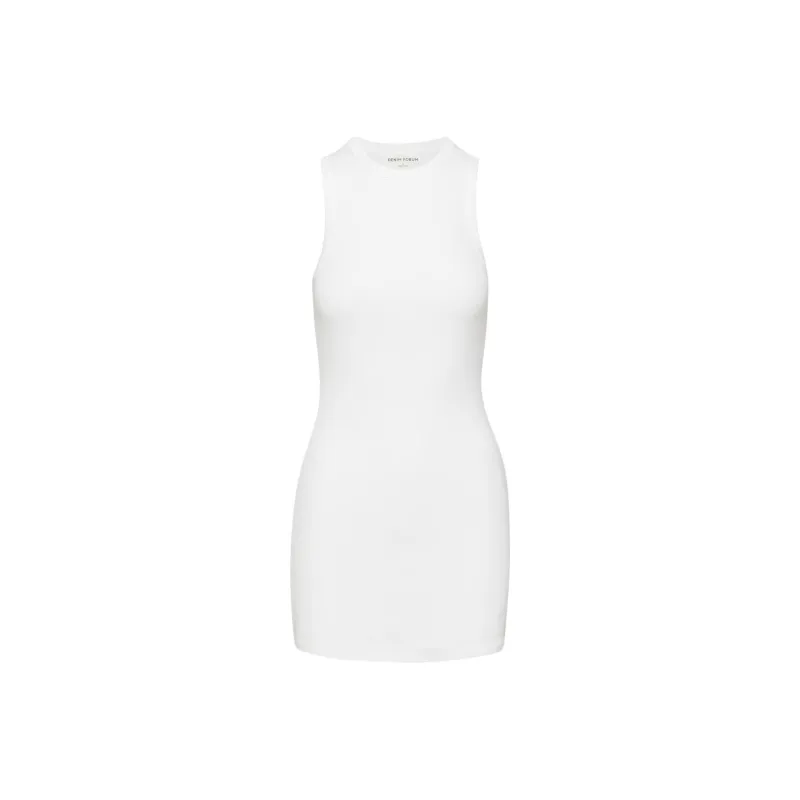 ARITZIA Denim Forum The '90s Ribbed Tank Dress Sleeveless Dress Women's White/White-0