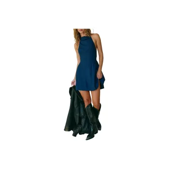 FREE PEOPLE Callie Chic Mini Sleeveless Dress Women's Darkest Night/Night Blue