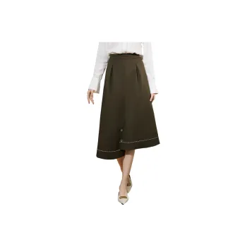 SMEN Casual Long Skirts Women's Coffee