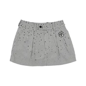 TCH Casual Short Skirts Women's Black White Plaid