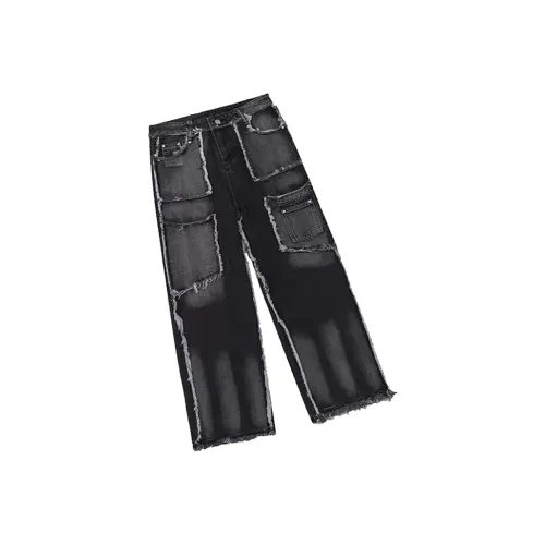 EOEI Autumn 2024 Jeans Women's Black Gray Color