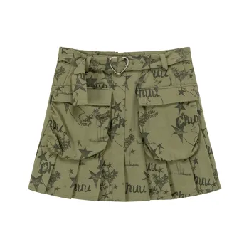 CHUU Casual Short Skirts Women's Army Green