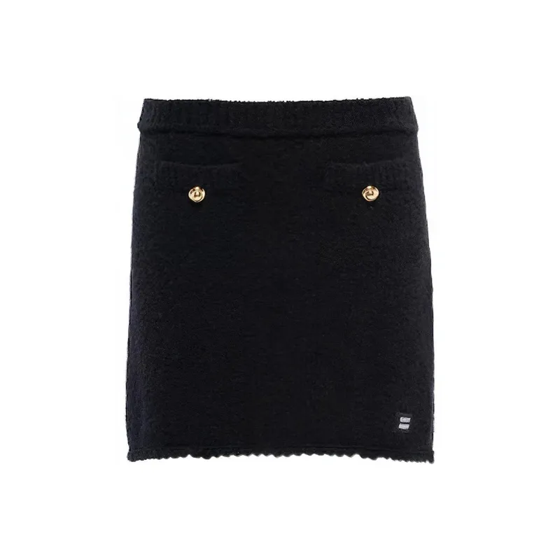 MIU MIU FW22 Casual Short Skirts Women's Black-0