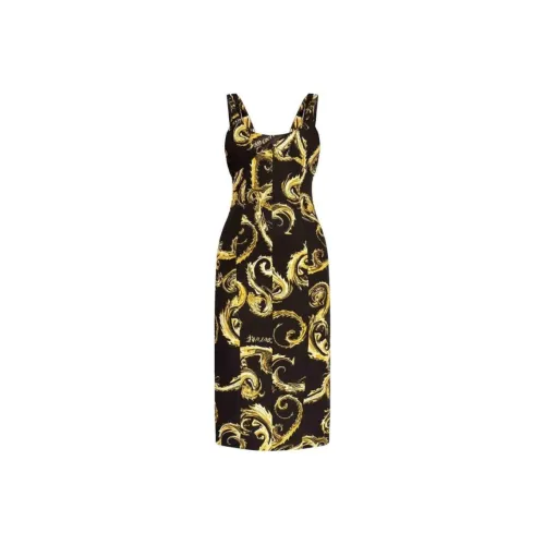VERSACE JEANS Pattern Print Sleeveless Midi Dress