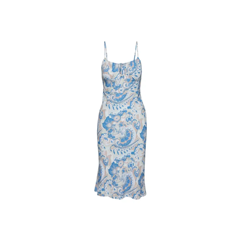 ARITZIA Wilfred Bellow Midi Dress Slip Dresses Women's Buoy Blu Pastel Sg Grn/Light Blue-0