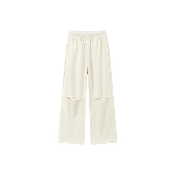 CHUU Casual Pants Women's White Apricot-0