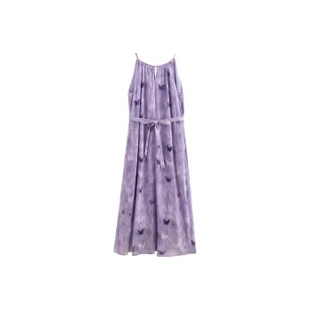 Initial Language Slip Dress Women's Light Purple