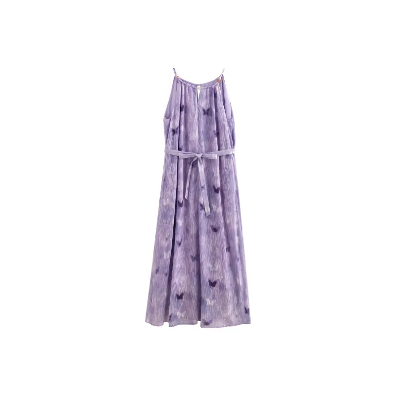 Initial Language Slip Dress Women's Light Purple-0