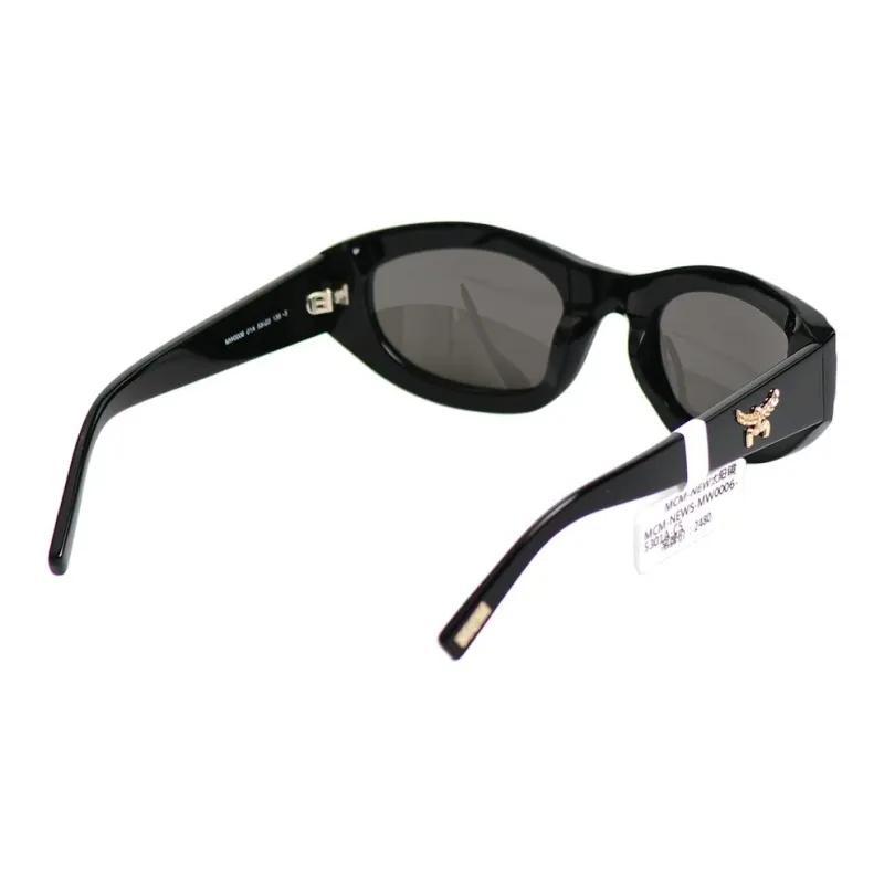 MCM Plate Frame Irregular Shape Sunglasses Women's Black-3
