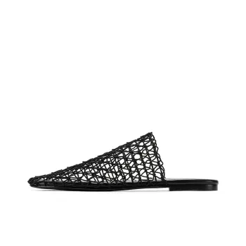 GG CC Woven Abrasion Resistant Slip Resistant Flat Outerwear Closed Toe Slippers Women's