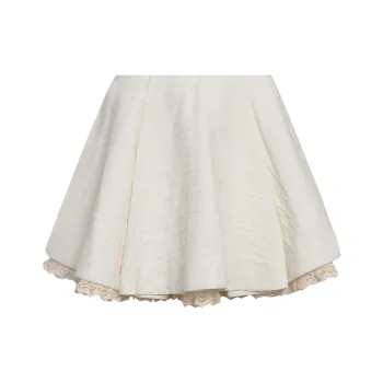 ANN ANDELMAN Casual Short Skirts Women's Ecru