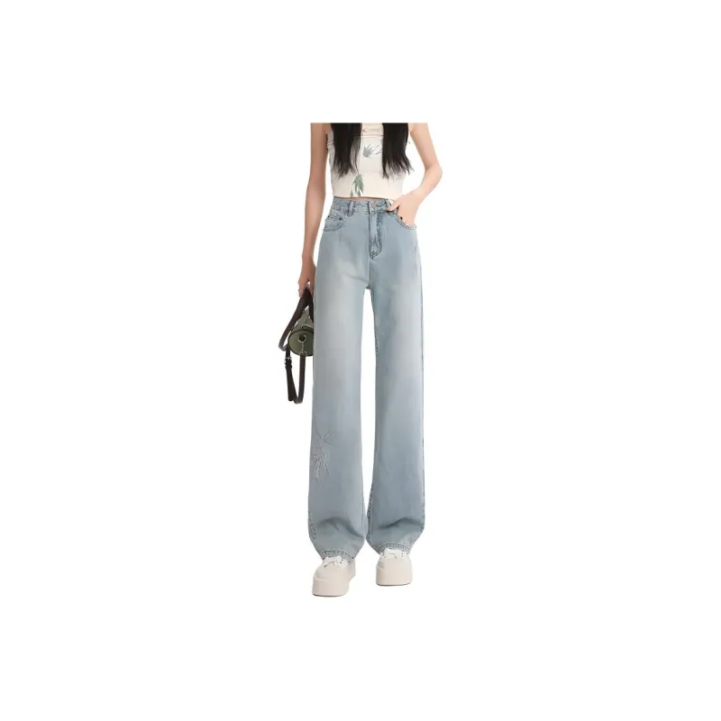 YINLEI Jeans Women's Light Blue-0