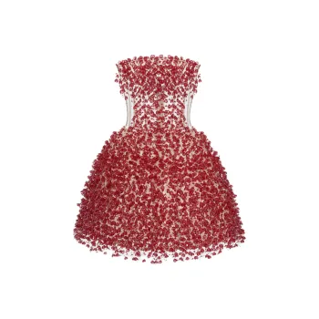 MONTSAND SS25 Red Flowers Mini Dress Sleeveless Dress Women's Red