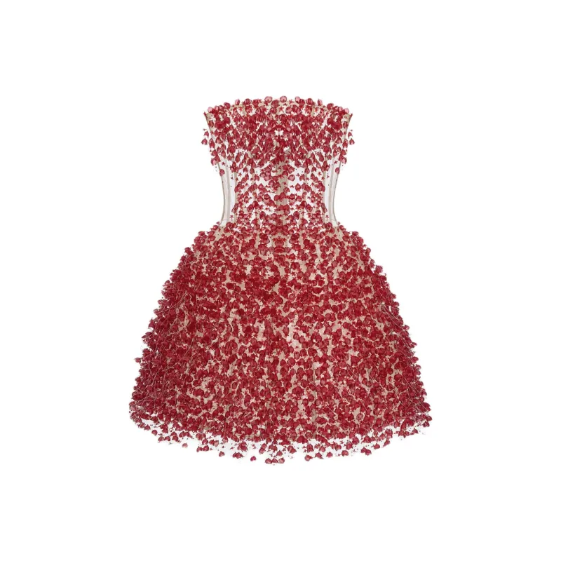 MONTSAND SS25 Red Flowers Mini Dress Sleeveless Dress Women's Red-0