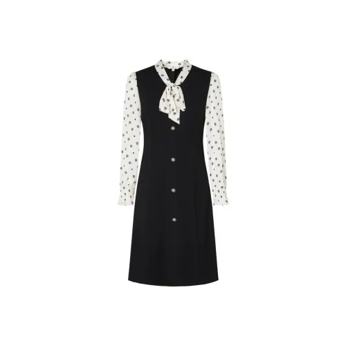 JZ. ANNAKRO Long Sleeved Dresses Women's Plain Black