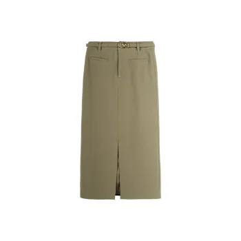 MISSSHINE Casual Long Skirts Women's Green Coffee