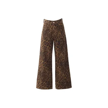 YINLEI Jeans Women's Leopard Print