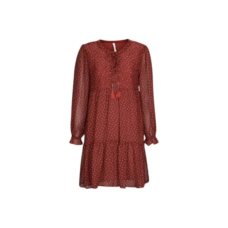 Pepe Jeans Long Sleeved Dresses Women's Red-0