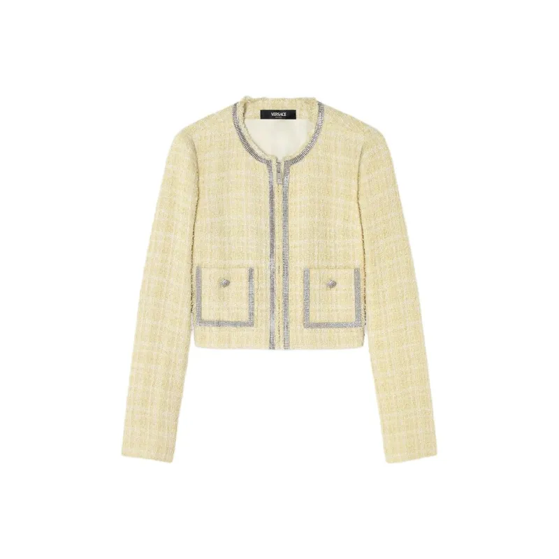 VERSACE Crystal embellished Tweed Jacket-0