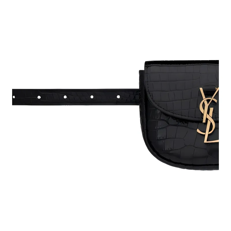 SAINT LAURENT Cow Leather Fanny Pack, Shoulder Bag Women's Black-1