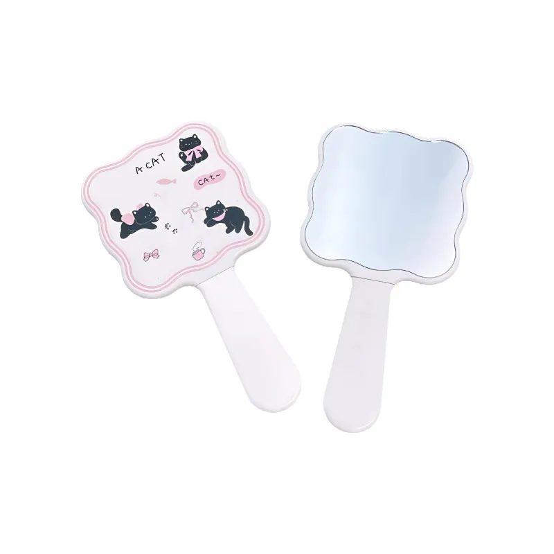 Love Of Wormwood Kitten Hand Mirror With Comb Make Up Mirrors Premium Portable And Practical-0