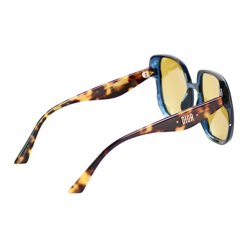 DIOR Plate Frame Square Sunglasses Unisex Blue-3