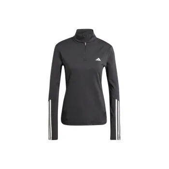 Adidas Hyperglam Training Quarter Zip Track Top Workout Clothing Women's Black