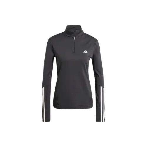 Adidas Hyperglam Training Quarter Zip Track Top Workout Clothing Women's Black