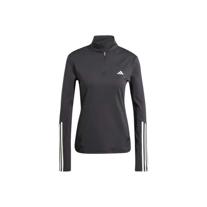 Adidas Hyperglam Training Quarter Zip Track Top Workout Clothing Women's Black-0