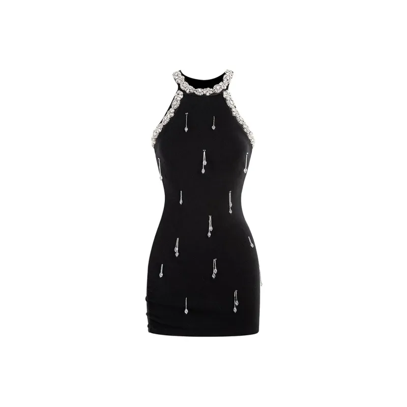 Udon House Sleeveless Dress Women's Black-0