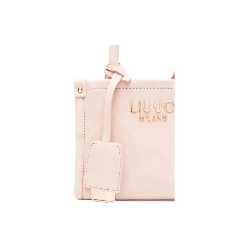 LIU·JO Polyurethane Resin Tote Bag, Shopping Bag, Shoulder Bag, Crossbody Bag, Handbag Mini Women's Light Pink-3